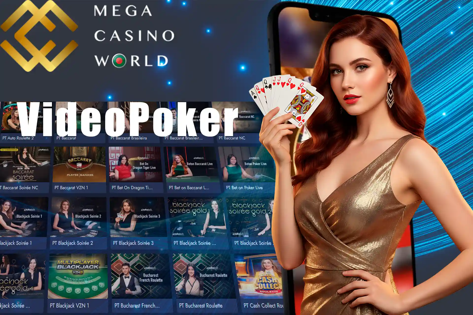 Video poker in MCW is the speed of slot machines with poker rules.